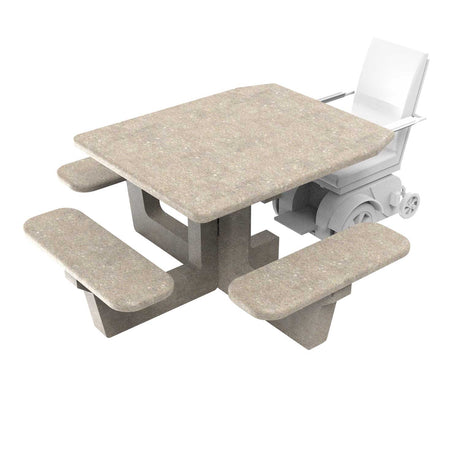 LCH-T6214 40" square getzen concrete table w/wheelchair access - SB6 finish