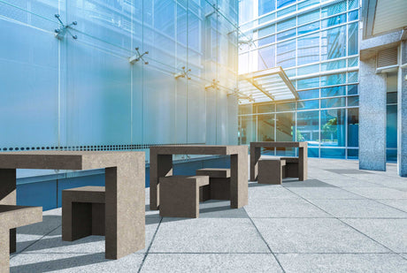 LCH-T7000 getzen concrete contemporary table with two seats - SB2 finish