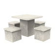 LCH-T7100 36" square getzen concrete pedestal table, 4 stools- C2 finish