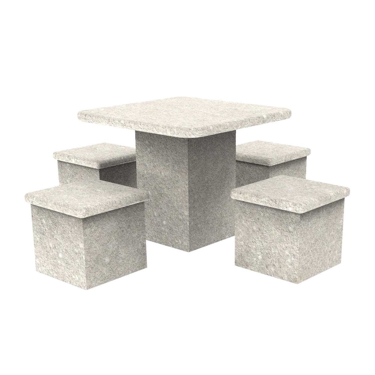 LCH-T7100 36" square getzen concrete pedestal table, 4 stools- C2 finish
