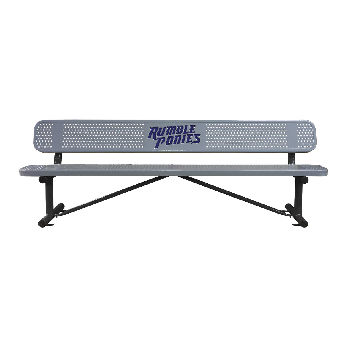 Personalized Multicolor Perforated Stadium Bench With Back - surface mount
