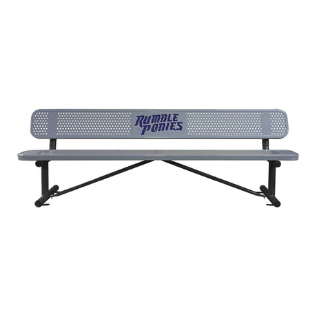 Personalized Multicolor Perforated Stadium Bench With Back - surface mount