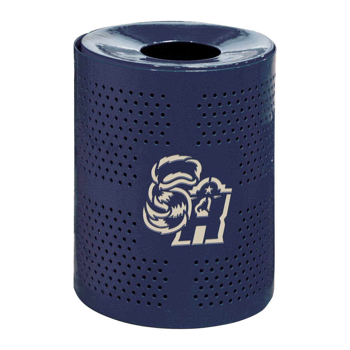 Personalized Multicolor Perforated Stadium Receptacle