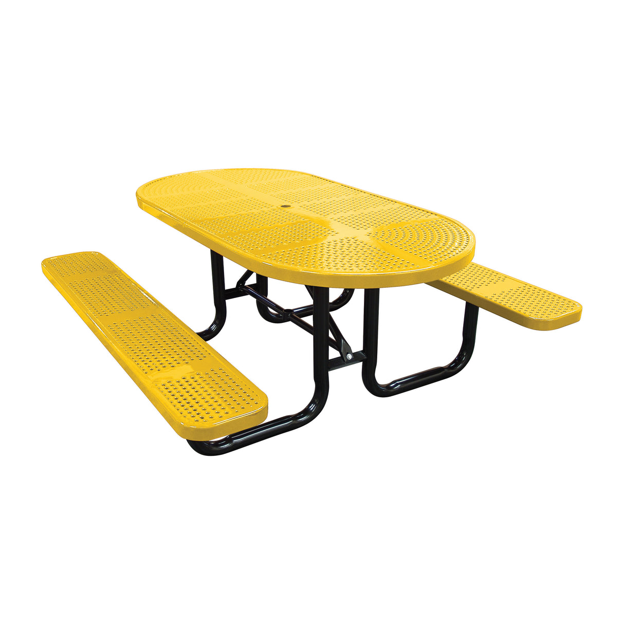 Oval Perforated Metal Picnic Table