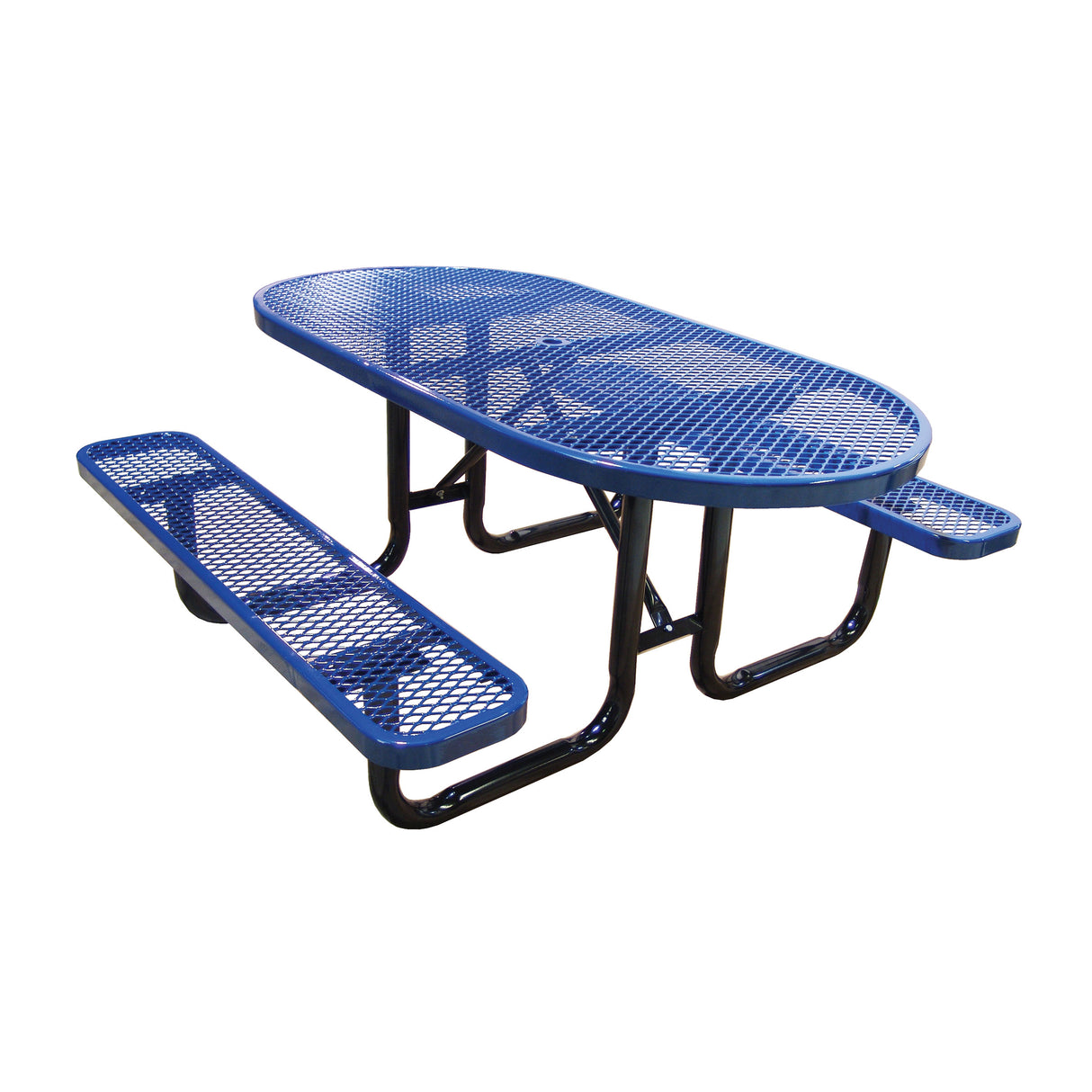 Oval Expanded Metal Picnic Table