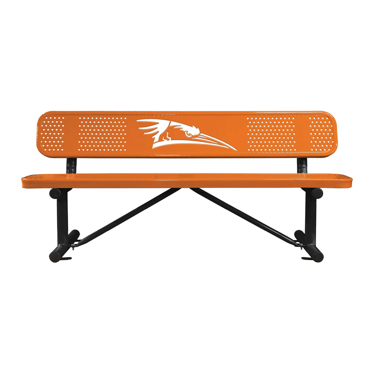 Personalized Perforated Stadium Bench With Back - surface mount