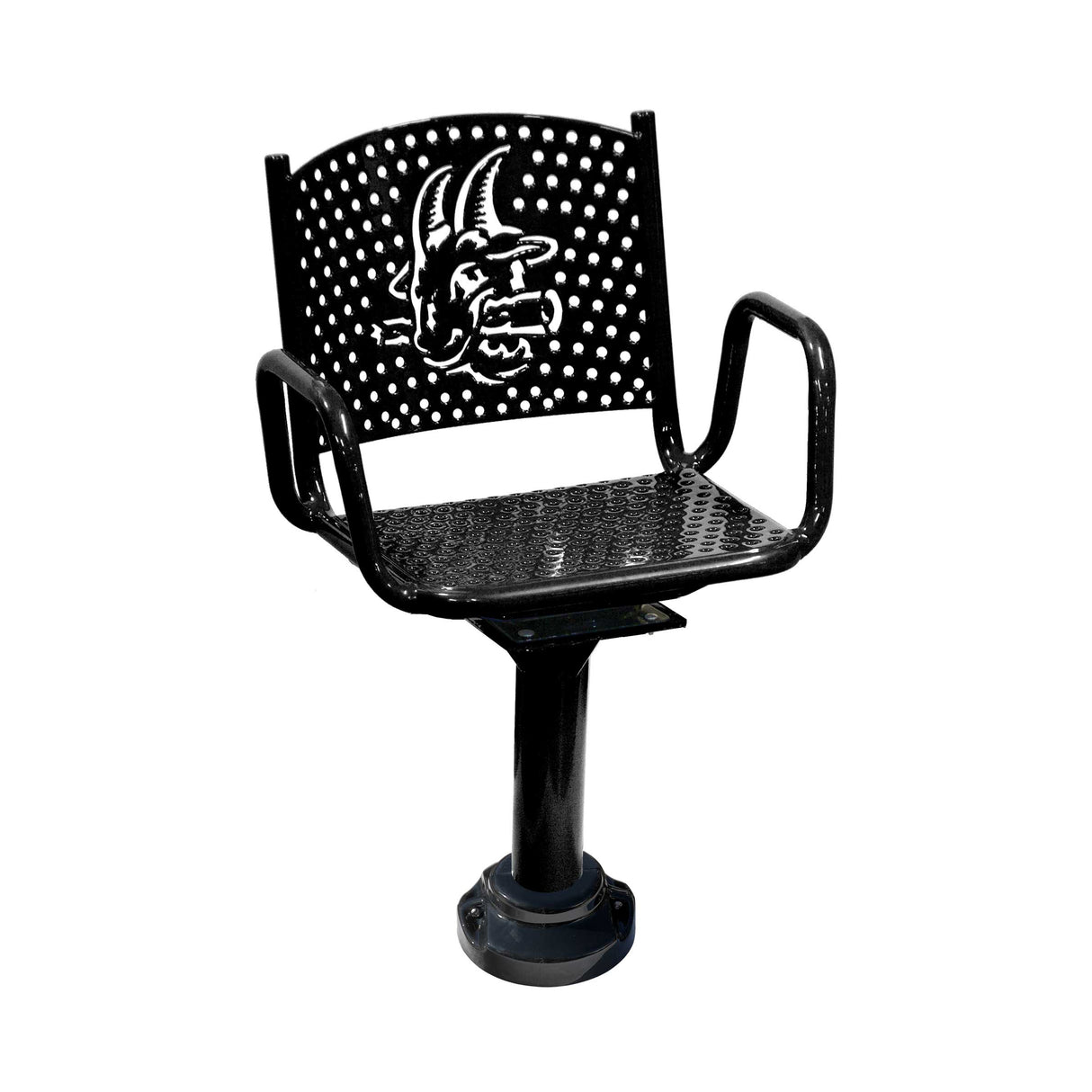 black personalized perforated swivel chair - yard goats logo