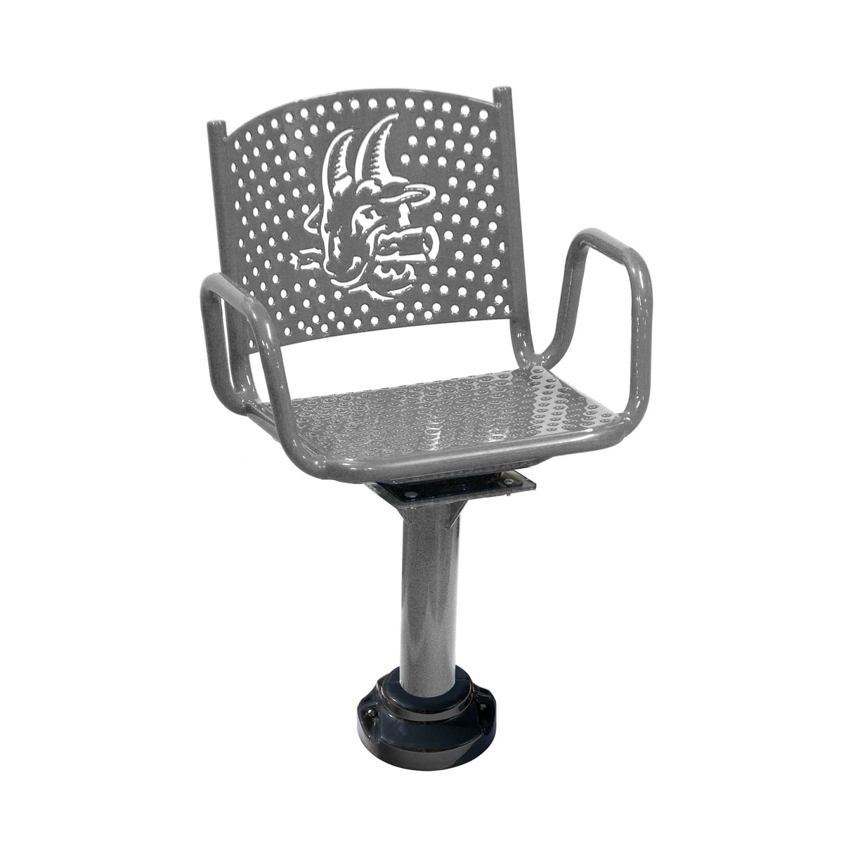 gray personalized perforated swivel chair - yard goats logo