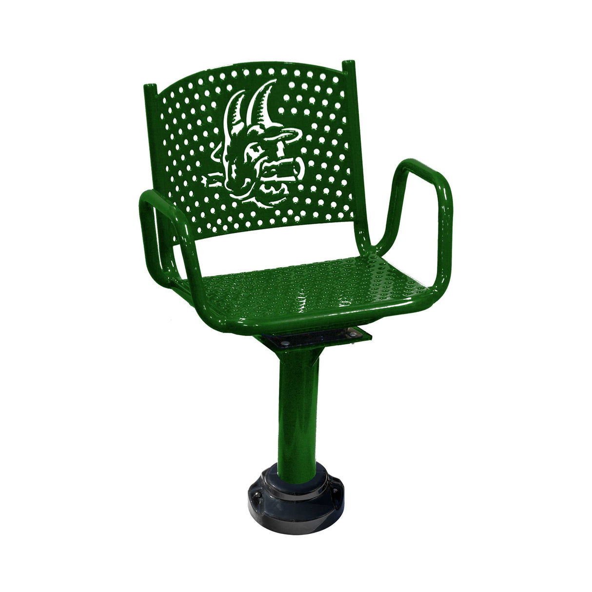 green personalized perforated swivel chair - yard goats logo