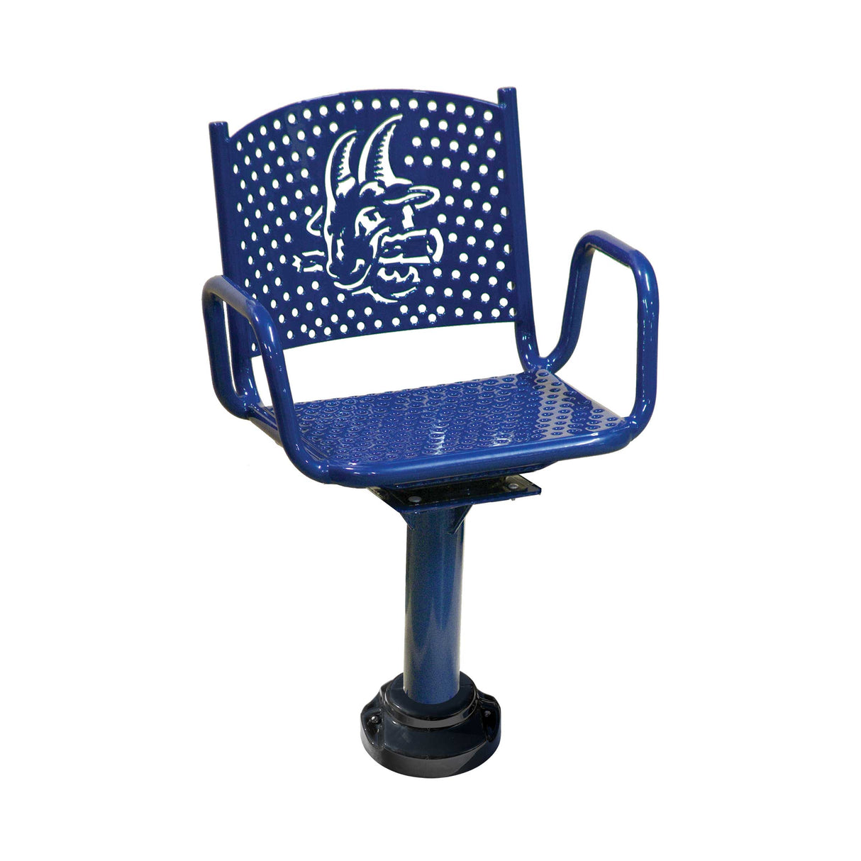 navy personalized perforated swivel chair - yard goats logo