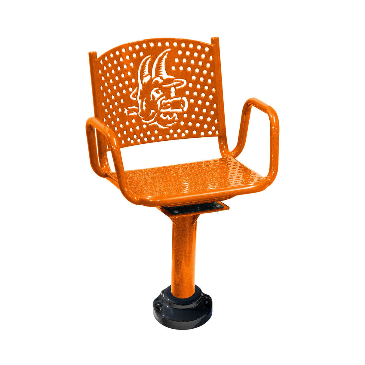 orange personalized perforated swivel chair - yard goats logo