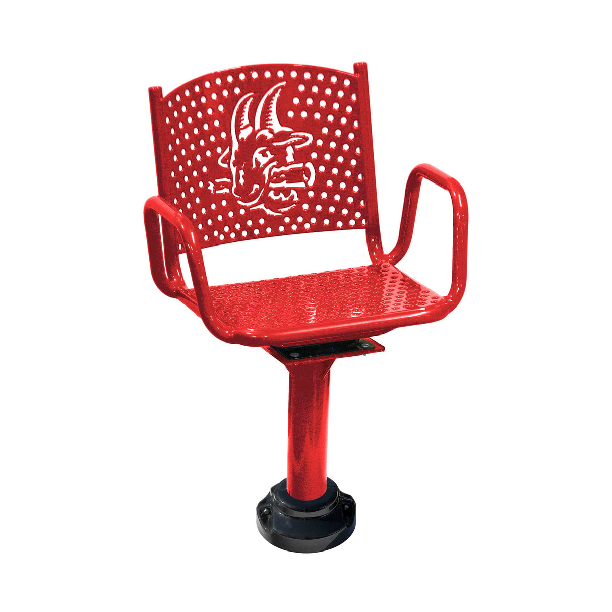red personalized perforated swivel chair - yard goats logo