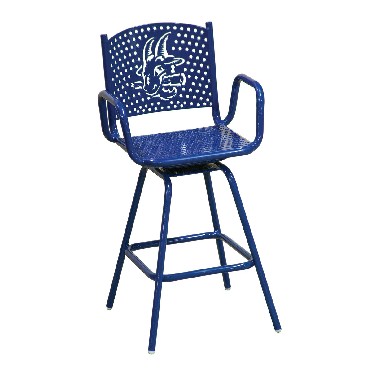 navy portable swivel perforated bar chair with volcanoes logo