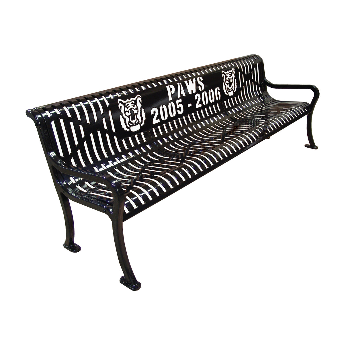 8 ft. personaized diamond pattern bench in black