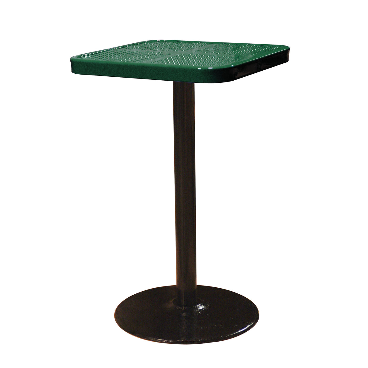 SQ24TAB40 24 inch square pedestal table 40 inches high - black green