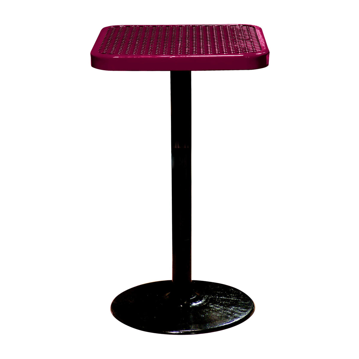 SQ24TABX40 24 inch square pedestal table 40 inches high - burgundy