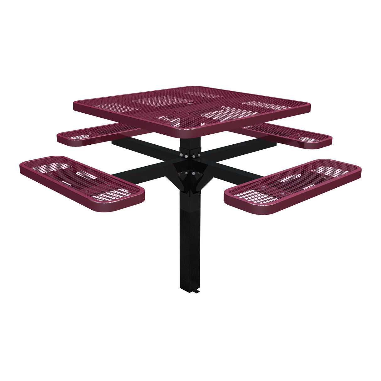 46˝ Single Post Expanded Metal Square Table