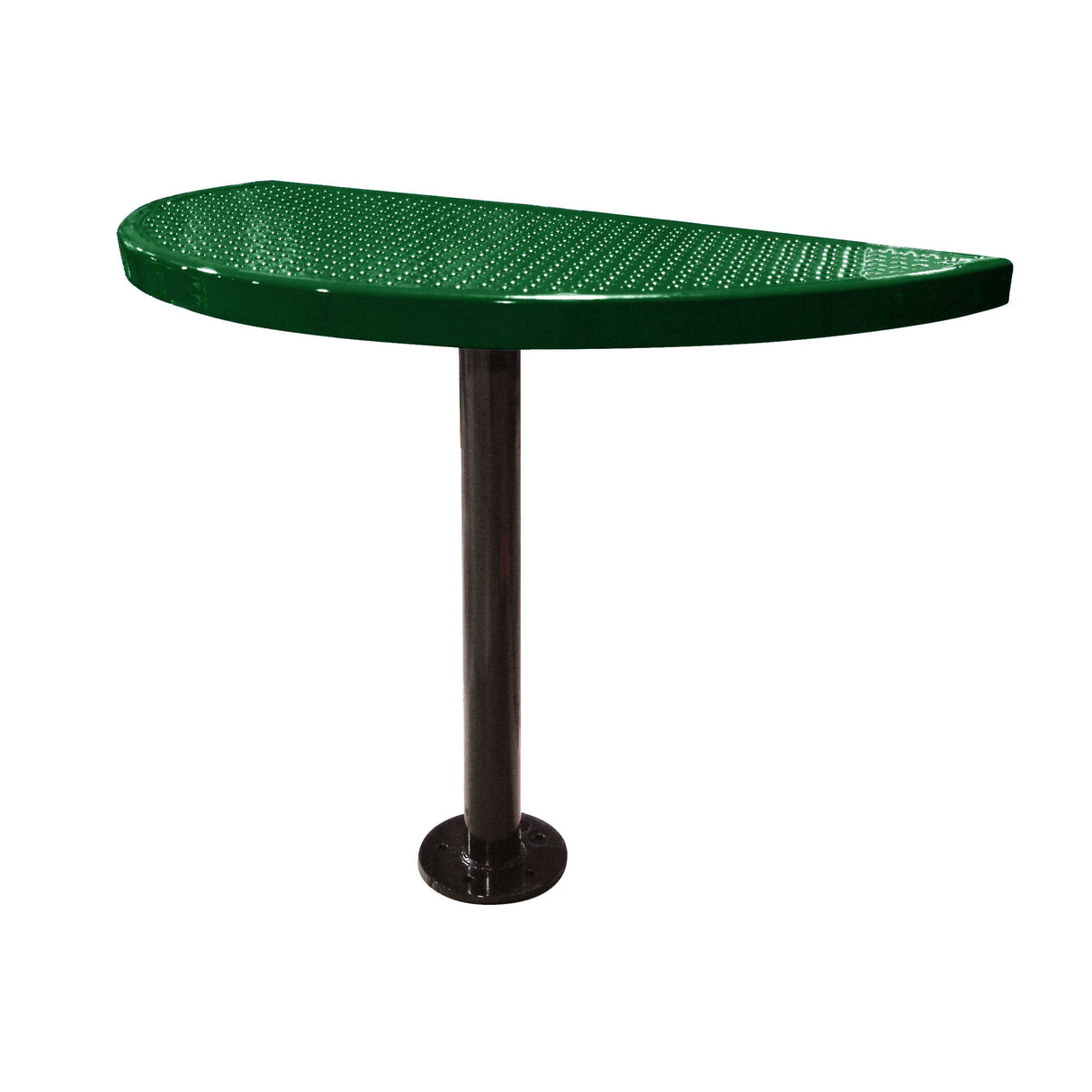 STAB30-PERF perforated semi-circular table 30" high - black green