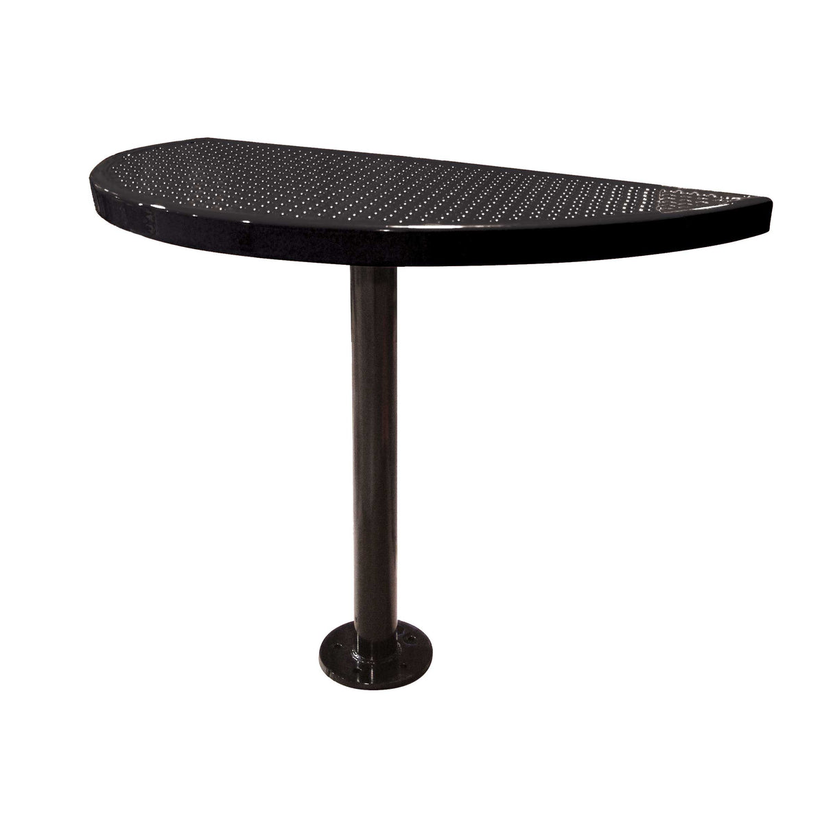STAB30-PERF perforated semi-circular table 30" high - black