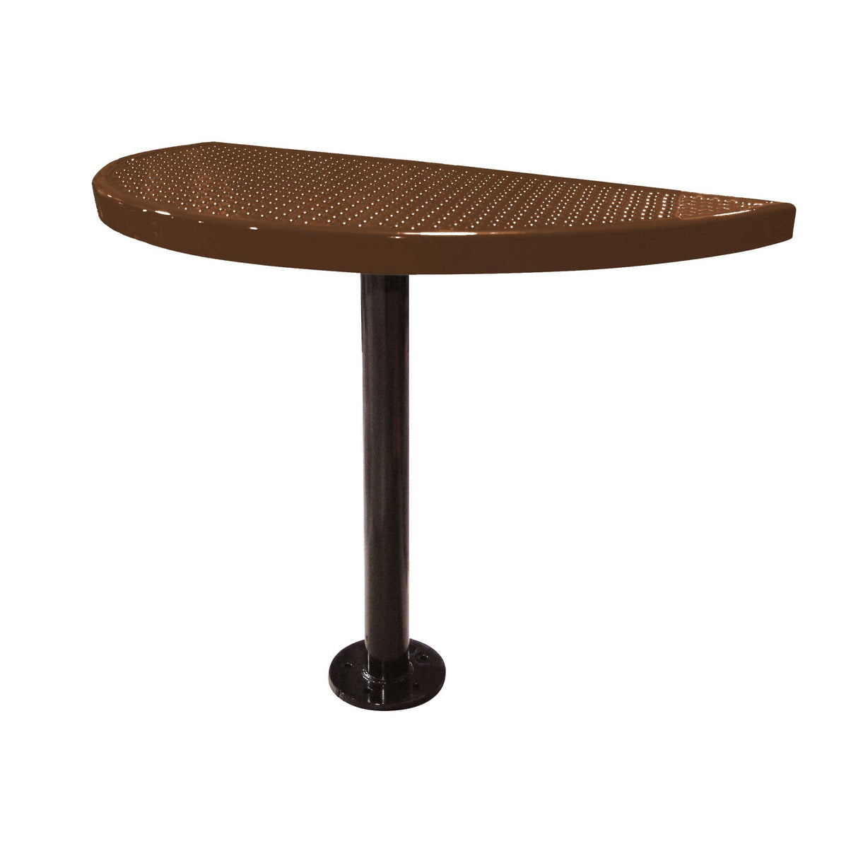 STAB30-PERF perforated semi-circular table 30" high - brown