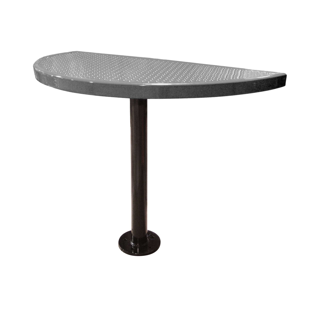STAB30-PERF perforated semi-circular table 30" high - dark gray