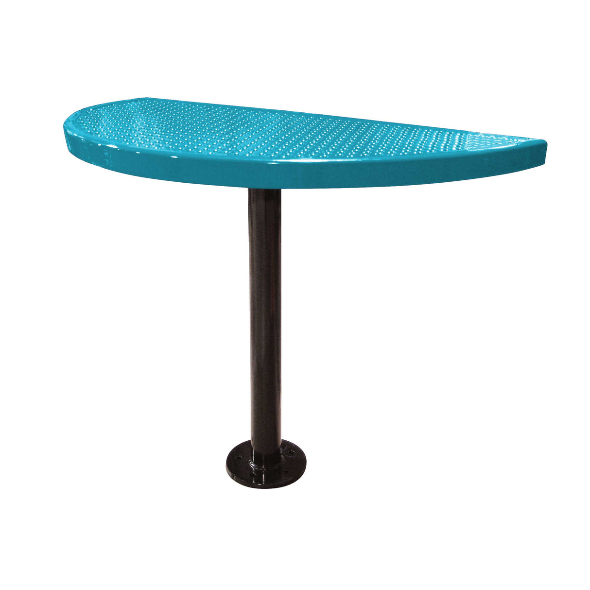 STAB30-PERF perforated semi-circular table 30" high - teal