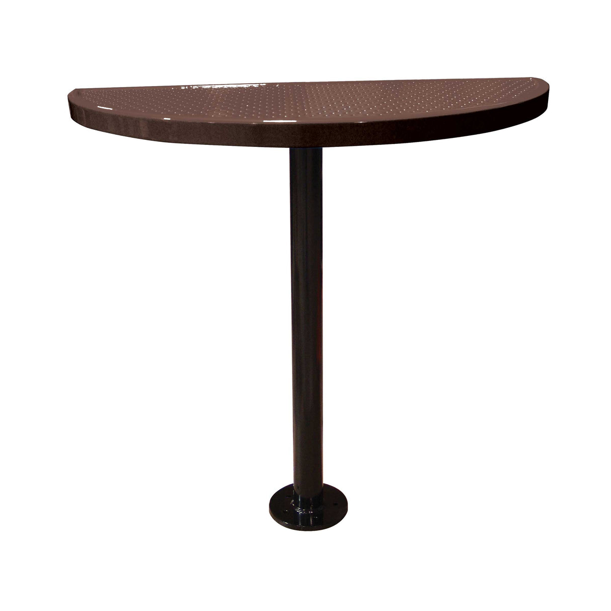 STAB40-PERF perforated semi-circular table 40" high - brown