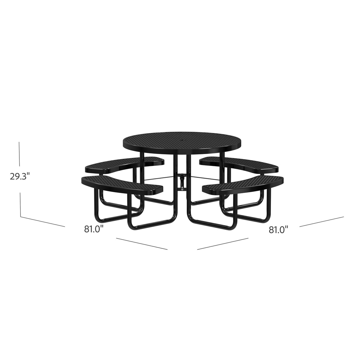 Quick Ship T46ROP 46" Round Expanded Metal Table
