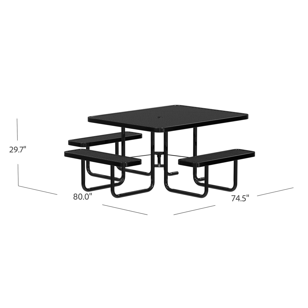 Quick Ship T46SQP-ADA 46" Square Expanded Metal ADA Table