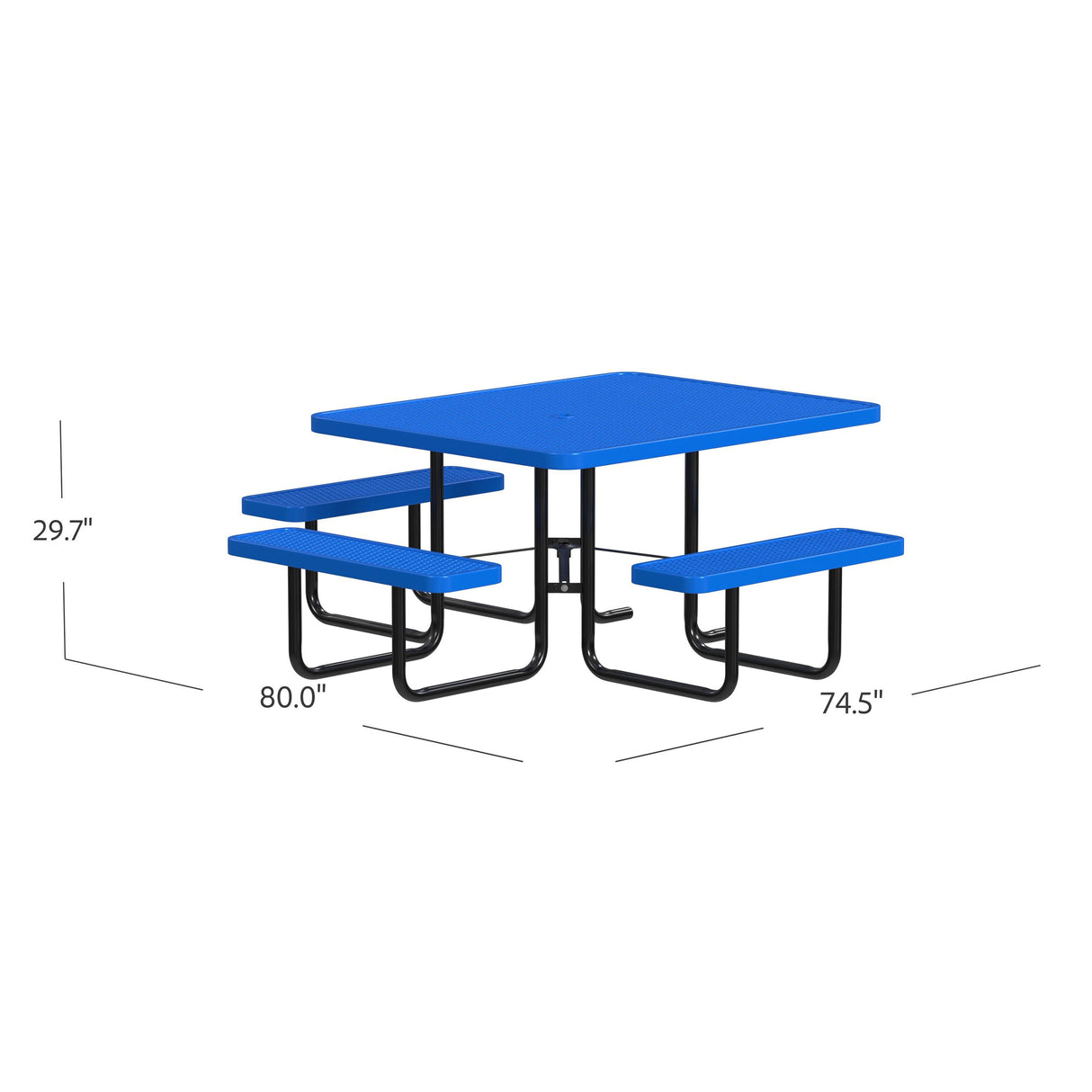 Quick Ship T46SQP-ADA 46" Square Expanded Metal ADA Table