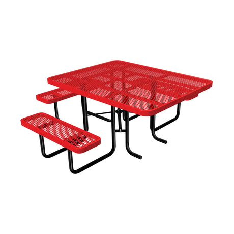 T46SQP-ADA 46" x 58" expanded metal ADA table - red