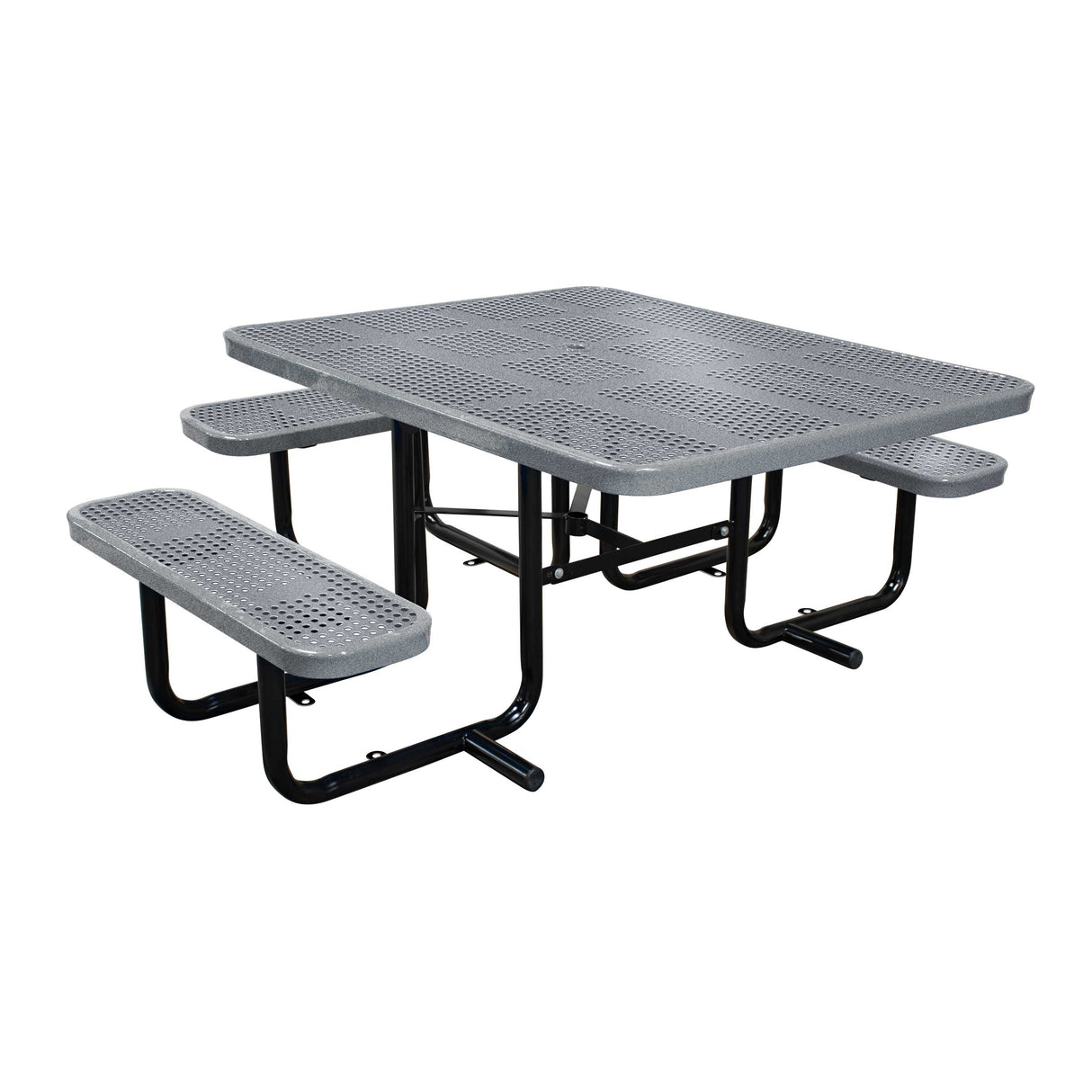 46" x 55" ADA surface mount table with seats in granite perforated metal