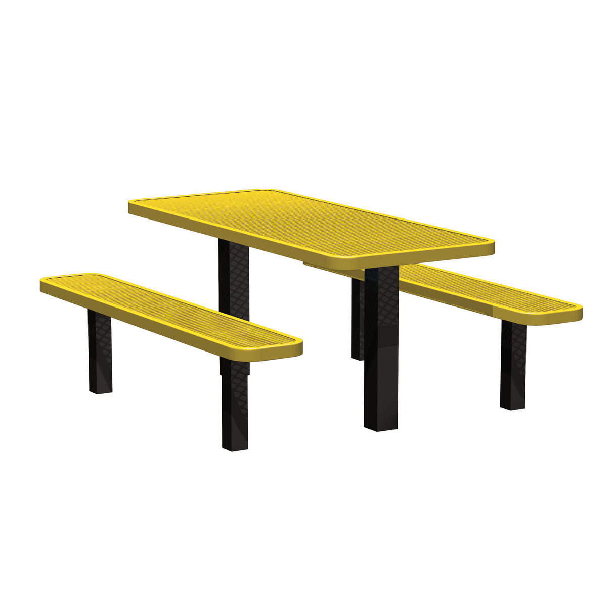 Permanent Mount Expanded Metal Picnic Table