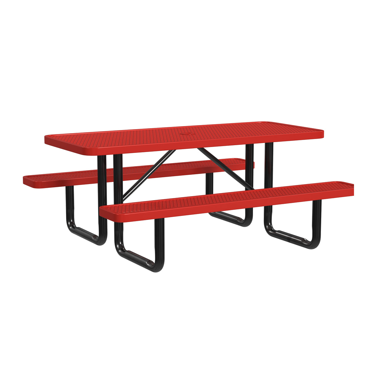 Quick Ship T6XPP 6 Foot Expanded Metal Picnic Table