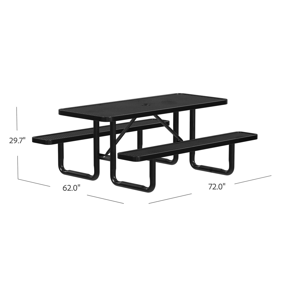 Quick Ship T6XPP 6 Foot Expanded Metal Picnic Table