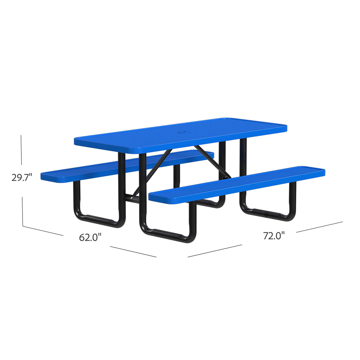 Quick Ship T6XPP 6 Foot Expanded Metal Picnic Table