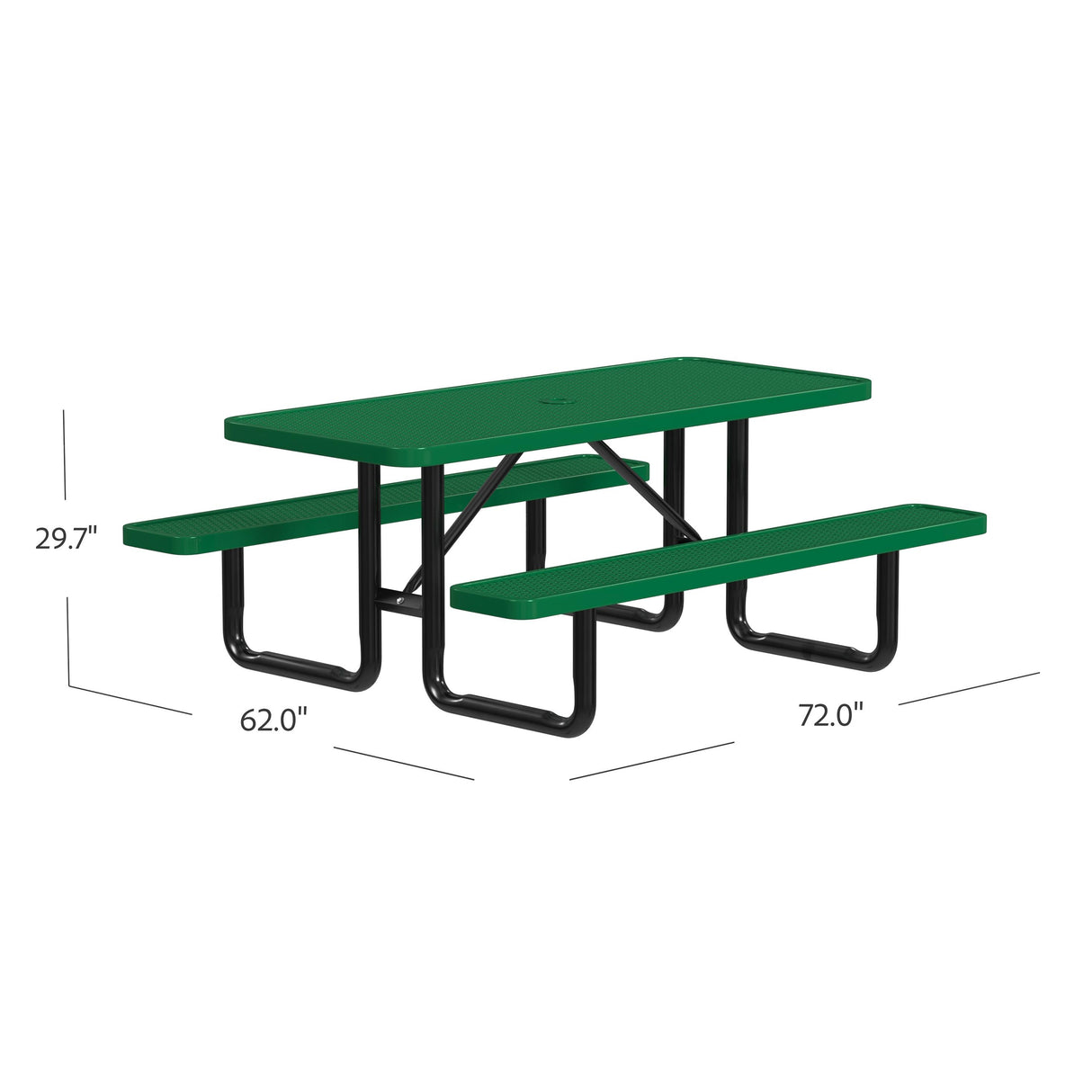 Quick Ship T6XPP 6 Foot Expanded Metal Picnic Table