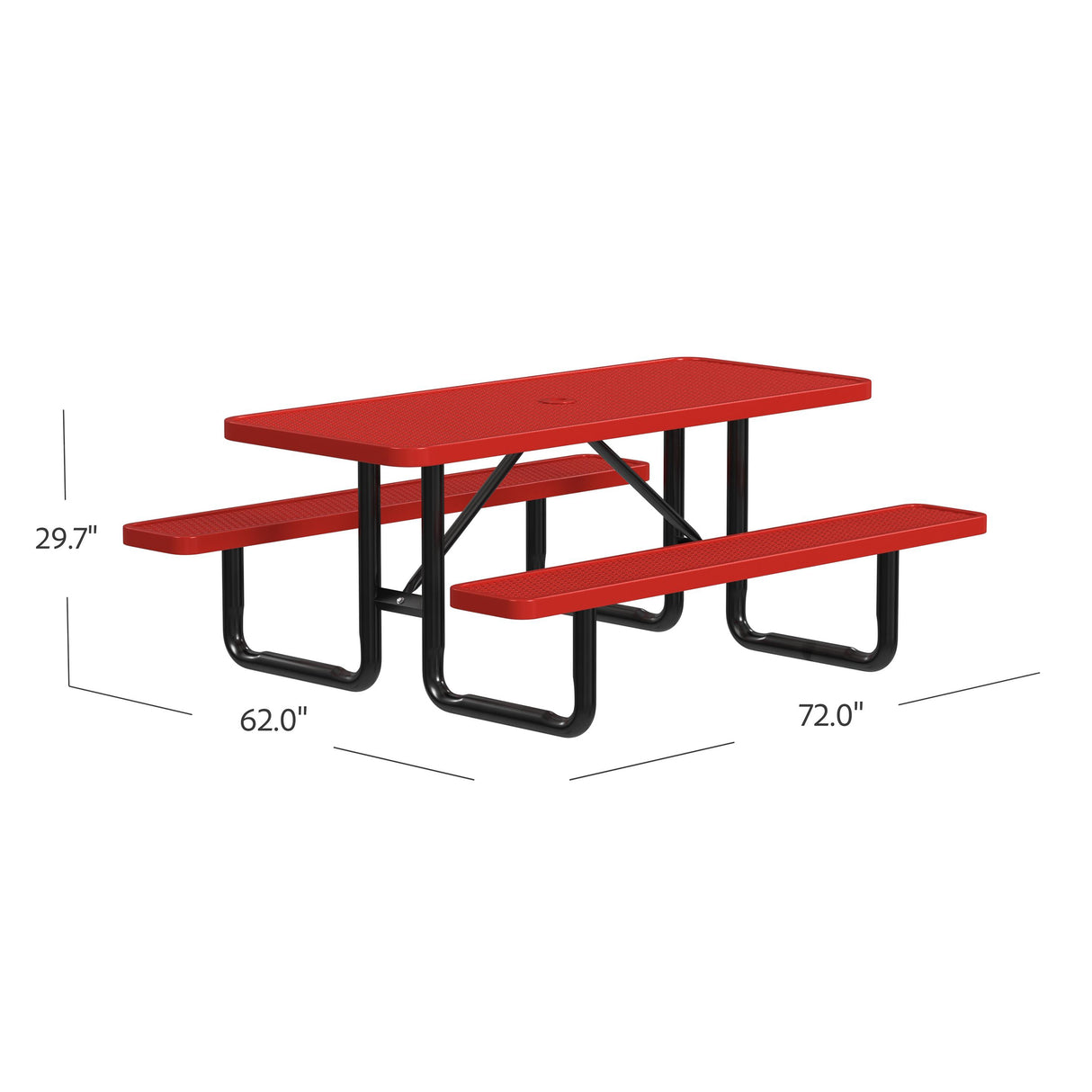 Quick Ship T6XPP 6 Foot Expanded Metal Picnic Table