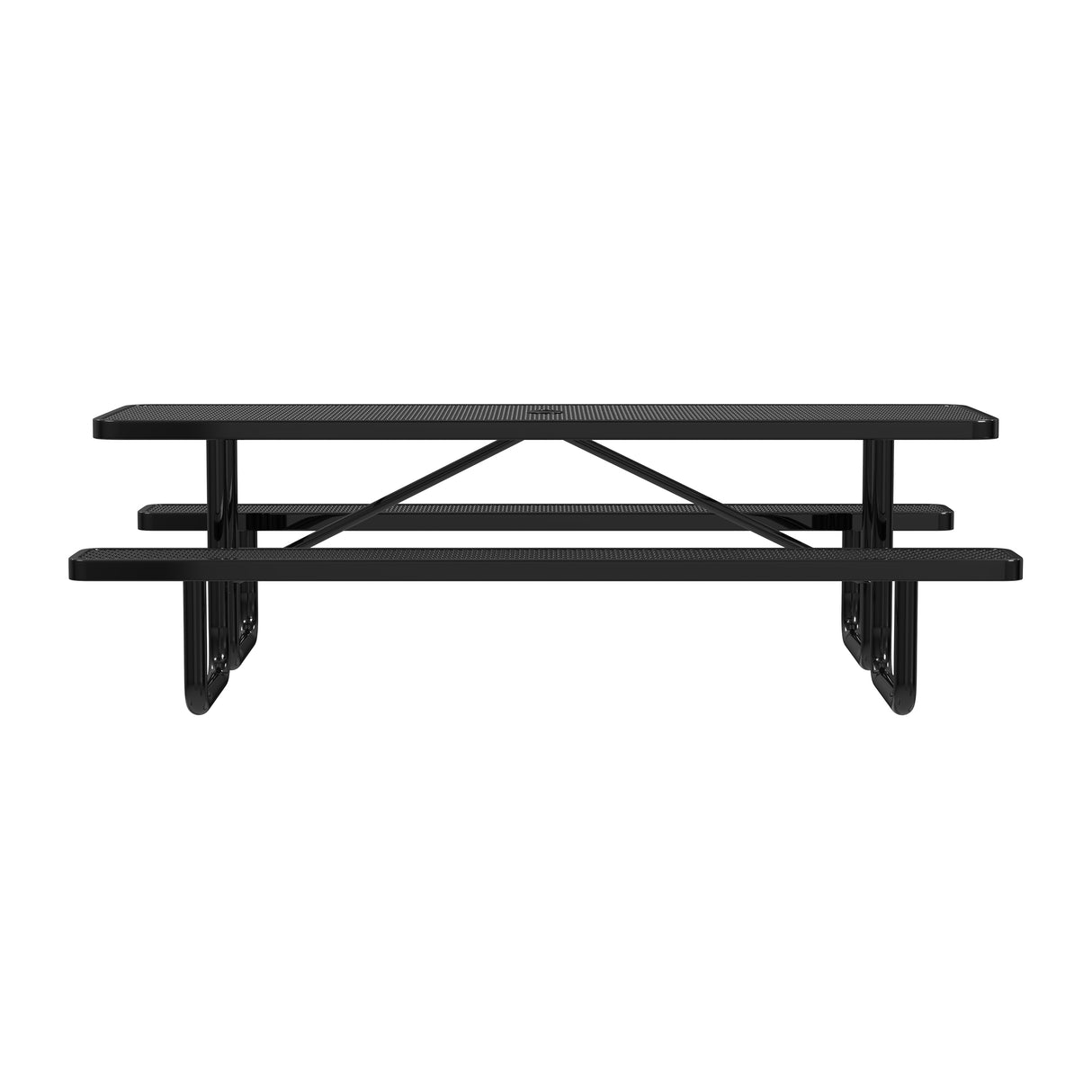 Quick Ship T8XPP 8 Foot Expanded Metal Picnic Table