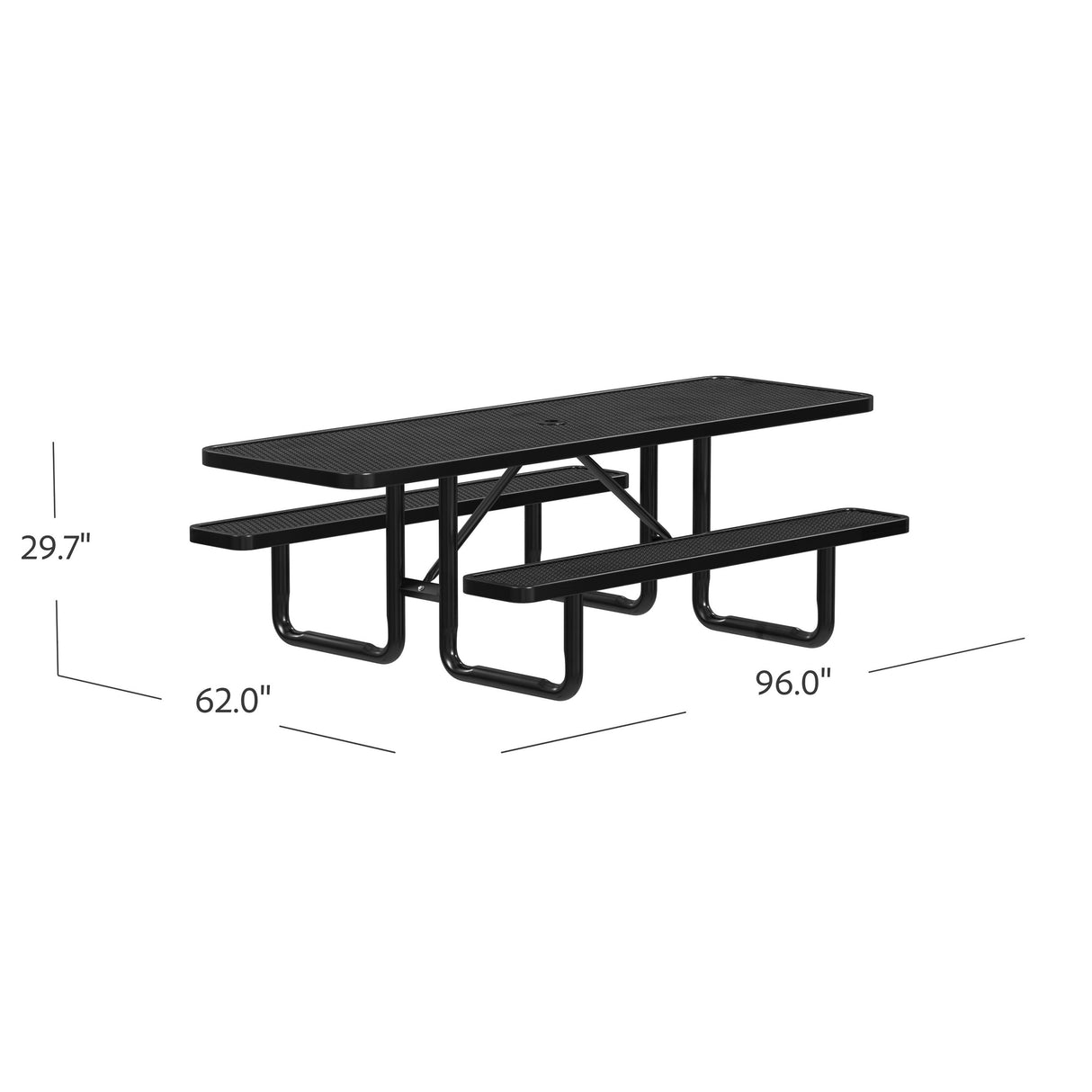 Quick Ship T8XPP-ADA 8 Foot Expanded Metal ADA Picnic Table