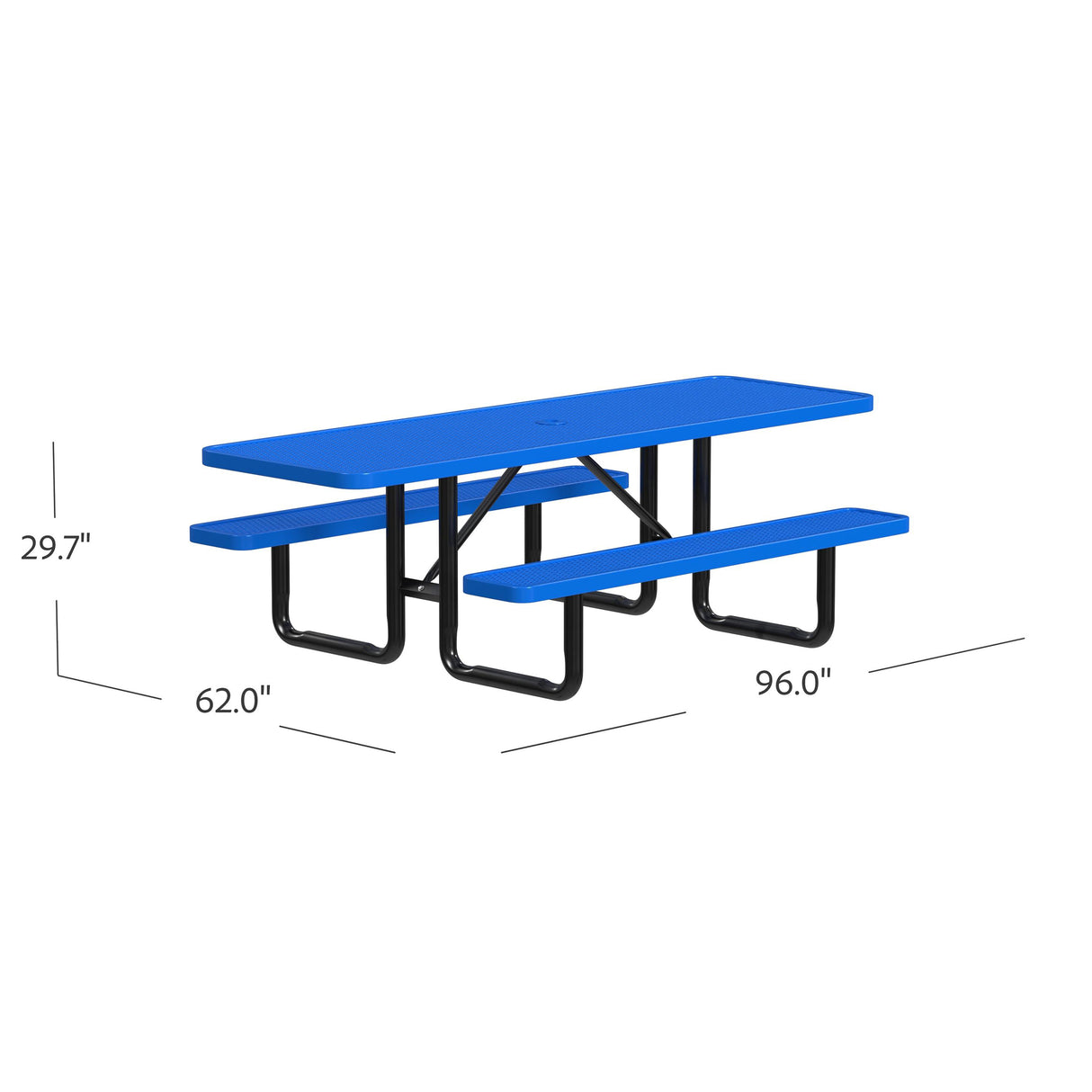 Quick Ship T8XPP-ADA 8 Foot Expanded Metal ADA Picnic Table