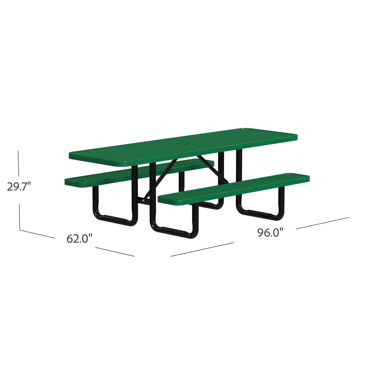 Quick Ship T8XPP-ADA 8 Foot Expanded Metal ADA Picnic Table
