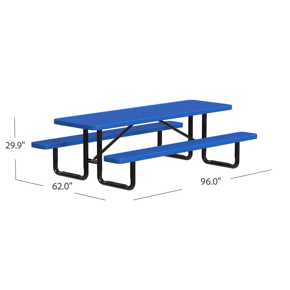 Quick Ship T8XPP 8 Foot Expanded Metal Picnic Table