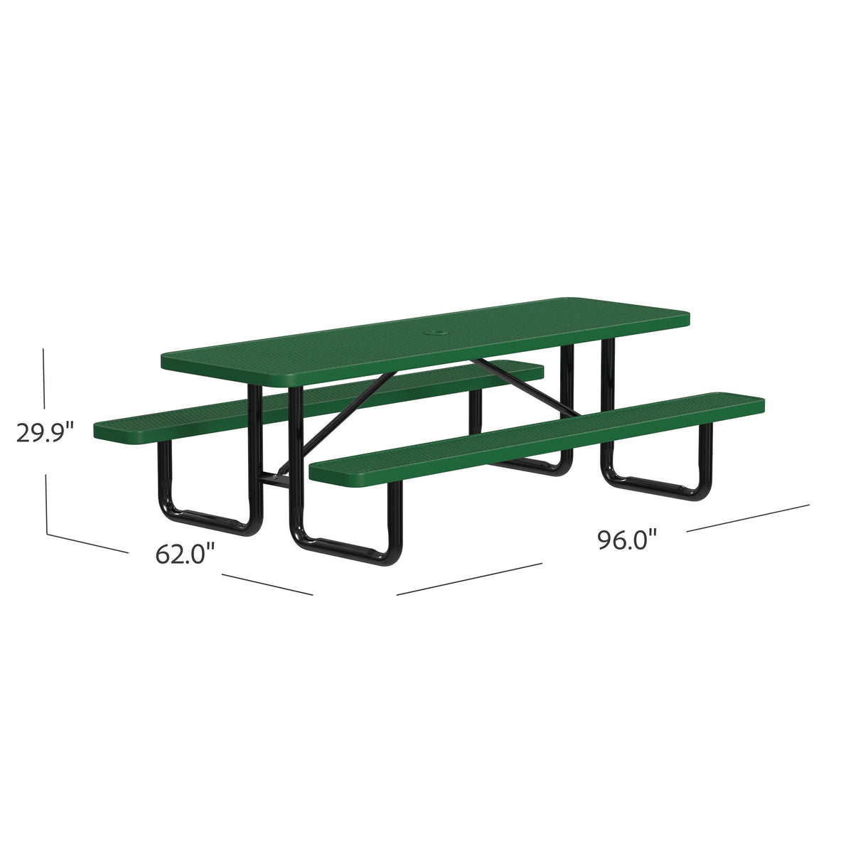 Quick Ship T8XPP 8 Foot Expanded Metal Picnic Table