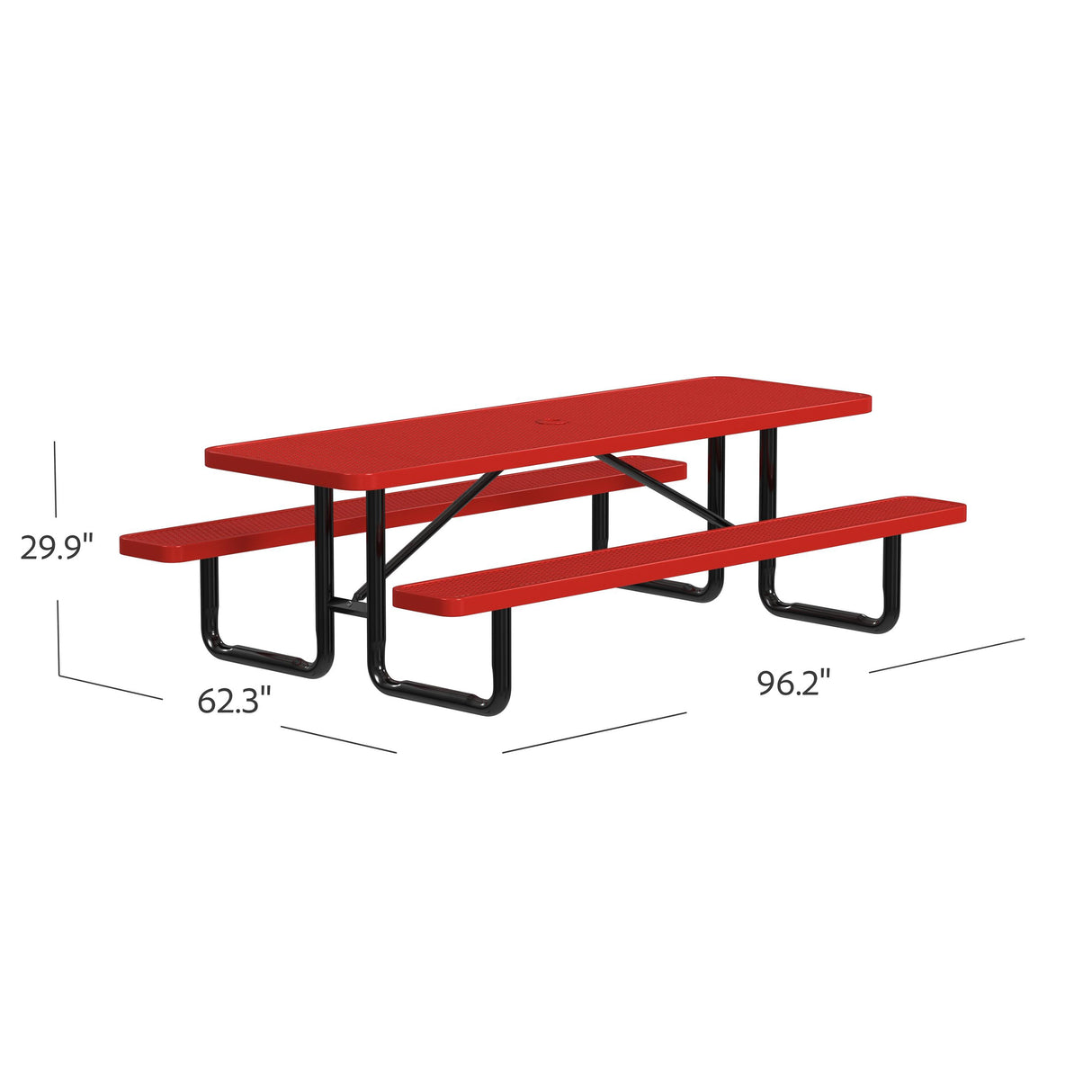 Quick Ship T8XPP 8 Foot Expanded Metal Picnic Table