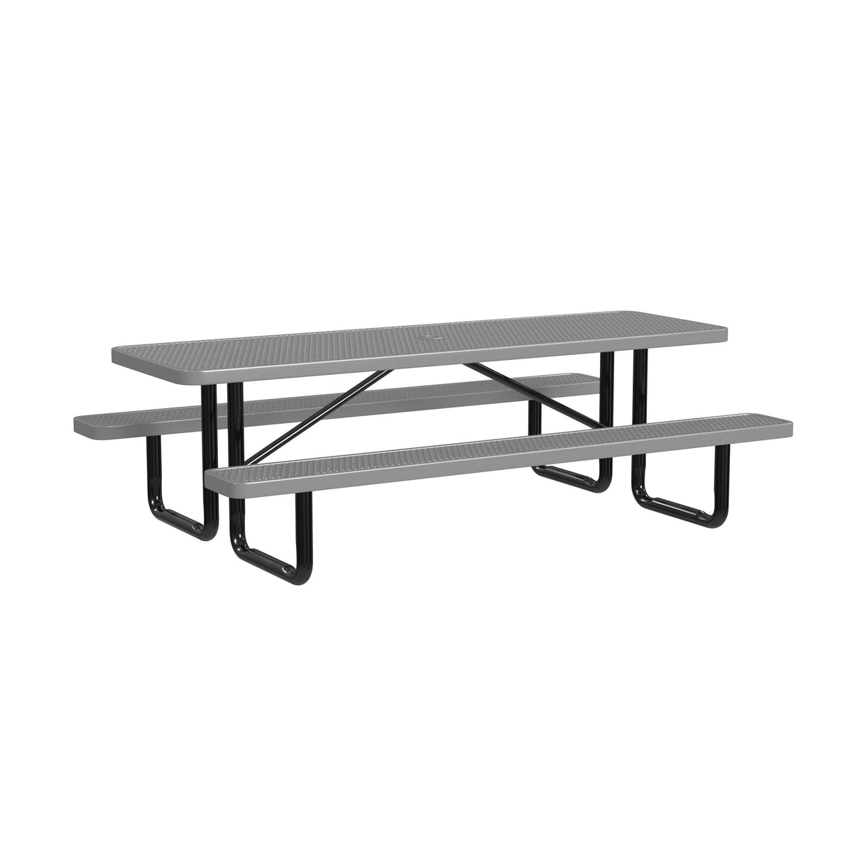 Quick Ship T8XPP 8 Foot Expanded Metal Picnic Table