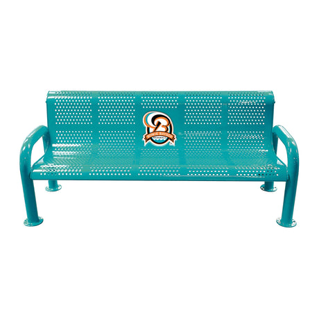 twal 6' u-leg bench with Miami Marlins logo in full color