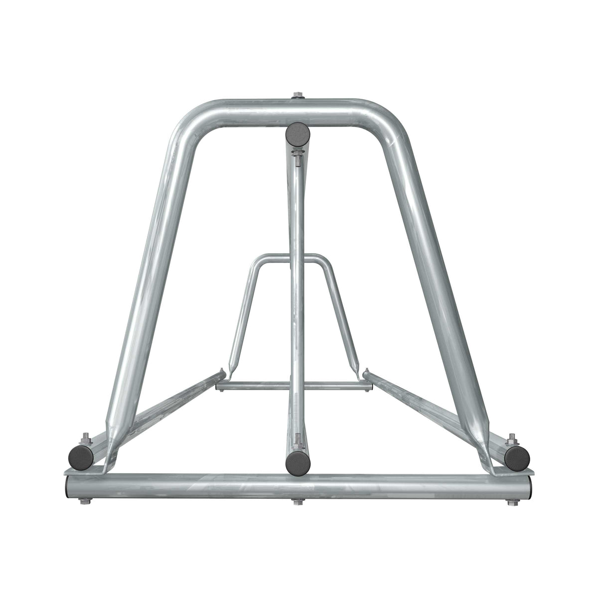 10 ft long A-shaped bike rack of galvanized steel tubing - double sided in right view