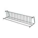 10 ft long D-shaped bike rack of galvanized steel tubing - double sided in 3/4 view