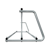 10 ft long D-shaped bike rack of galvanized steel tubing - double sided in side view